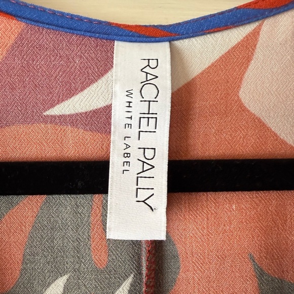 Rachel Pally Orange Print Crepe Short Sleeve Tie Back Maxi Dress in 3X - Picture 10 of 11